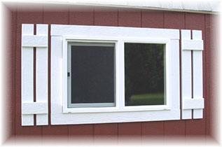 3 X 2 Window with shutters on shed