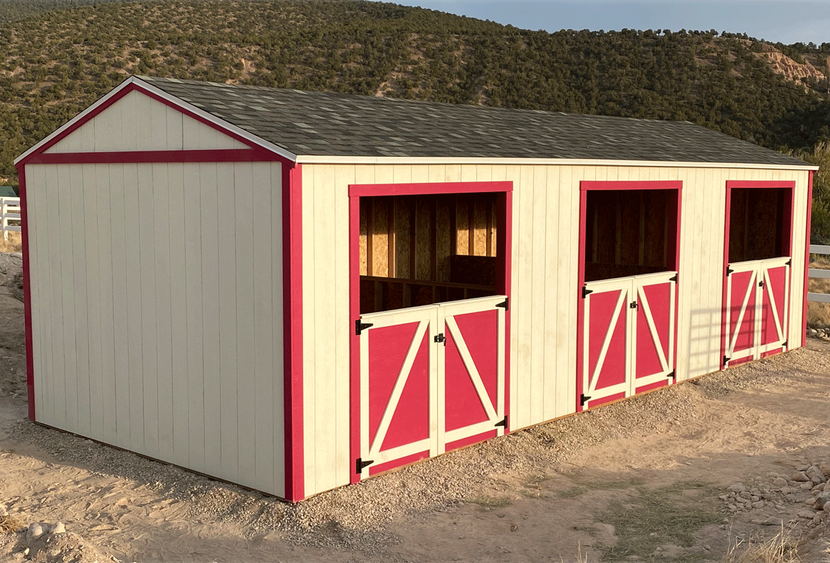 A 10 foot by 20 foot Tall Apex Loafing shed with gates