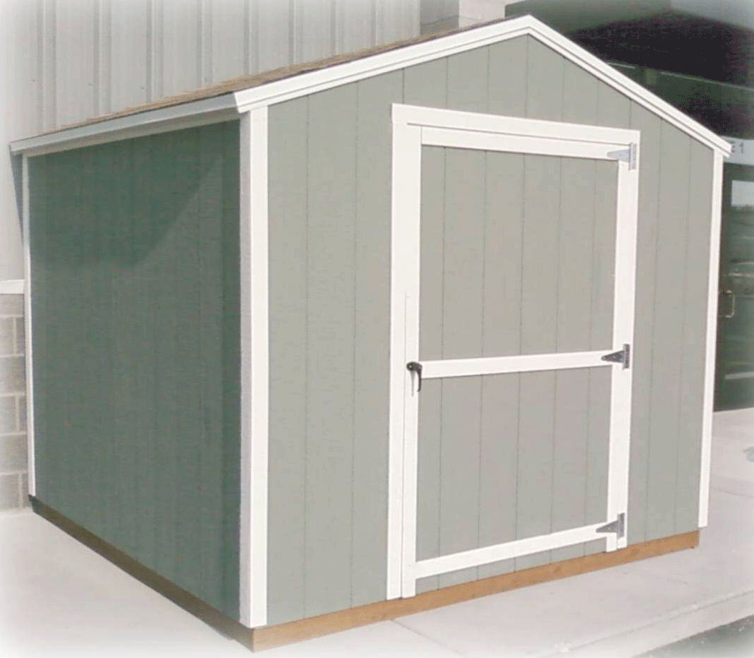 An 8 foot by 8 foot Value Apex Economy Shed
