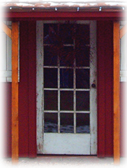 custom antique look door for storage shed