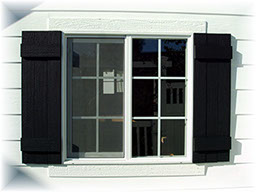 3 X 3 Shed window with grids and shutters
