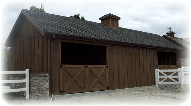 Custom horse barn and shed